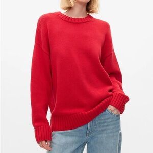 GAP Red Crew Neck Cotton Sweater